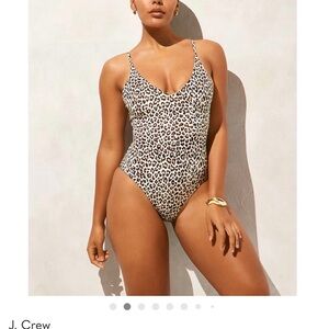 J.Crew Lana One-Piece Swimsuit Classic Sculpt NWT Natural Cheetah size 6
